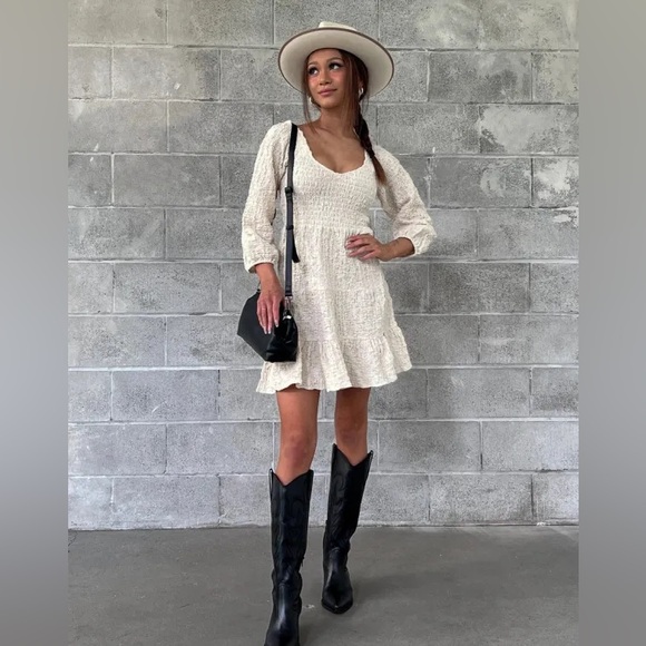 Saltwater Luxe Natural Lane Mini Dress • Coastal Boho Cottagecore Large - Picture 3 of 7